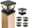 GEYUEYA Home Solar Post Lights,Warm White Solar Post Cap Lights Fence Post Lights Pathway Lights for 3x3 4x4 inch Wooden Posts Deck Cap Garden Yard Decoration-6 Packs