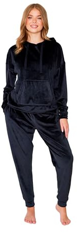 TURTLE Black Hoodie and Jogger Set Women Nightwear/Lounge Wear (S = UK 8-10)