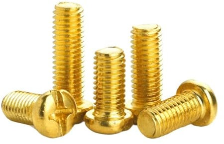 Metal Screws 20/30/40pcs M2 M2.5 M3 M4 Copper Machine Screw PM Pan Head Brass Screw Metric Thread Cross Recess Bolt(8mm (30Pcs),M2.5)