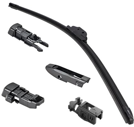 cartrend Flachbalkenwischer FB60, Länge: 600mm, Auto Scheibenwischer aerodynamisch, Wischerblatt für Frontscheibe, schwarz, 1 Stück