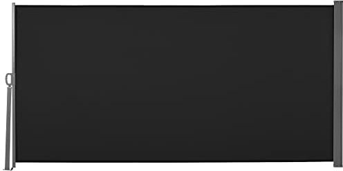 Outsunny Store latéral Brise-Vue paravent rétractable dim. 3L x 1,6H m métal Polyester imperméable Anti-UV Haute densité 180 g/m² Noir