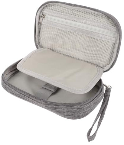 NUOBESTY Cord Organizer Electronics Storage Case with Large Capacity Zipper Design Lightweight for Power Bank Data Cables and Phone Accessories Organizing Electronic Accessories the Go Grey