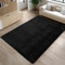 Carpetsale24 Kurzflor Teppich Wohnzimmer 140 x 200 cm Schwarz - Teppich Waschbar, rutschfest, Weich, modern einfarbig Design - für Schlafzimmer, Küche, Esszimmer