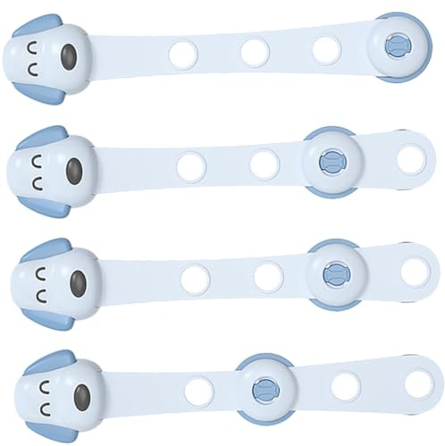 Gogogmee Kindersicherung Schubladenschloss Babyproof Sicherer Schutz für Schränke und Schubladen mit Einfachem Verschluss 4 Stück für Babysicherheit im Haushalt