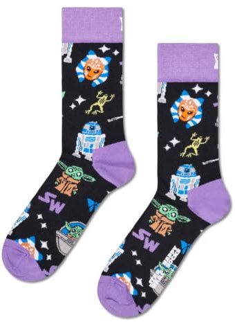 Happy Socks Star Wars Socken und Geschenkboxen mit Ahsoka, Grogu, Mandalorianer, Darth Vader, Yoda und mehr, 36-40 & 41-46