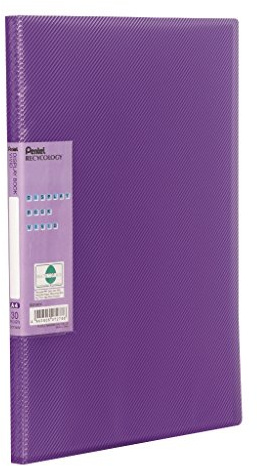 Pentel DCF343V Recycology Präsentationsmappe Vivid aus 50% recyceltem PP, A4, 30 Taschen, violett