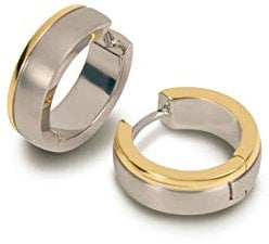 Boccia Damen-Ohrstecker Titan teilweise goldplattiert 0539-12