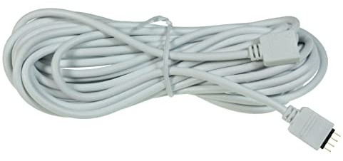 Lumonic 5m RGB LED Verlängerungskabel weiss Steckverbinder 4 Pin Buchse & Stecker - RGB-Kabel Abmessungen 13x6mm - Für Stromversorgung oder Verlängerung