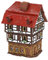 Dekohelden24 Keramik- Lichthaus - Fachwerkhaus - HandArt - Maße: ca. Breite 10 cm x Länge 8 cm x Höhe 13,5 cm, Haus G