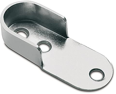 Mprofi MT® (1 Parr) Kleiderstange Halterung-Kleiderstangenhalter-Stangenhalterung-Schrankrohrlager-Kleiderstangenaufhönger-Rohrhalter-Halterung-Garderobe Stangehlater-Oval Metall Vernickelt NO/2