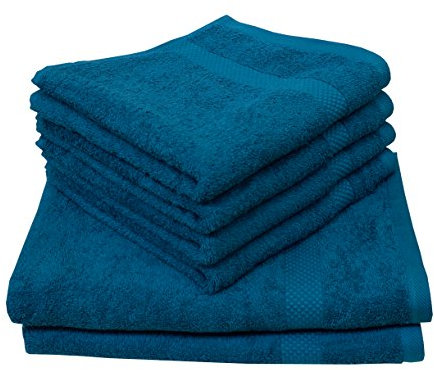 Dyckhoff Bio Handtuch Planet Walk-Frottier Petrol Größe 50x100 cm