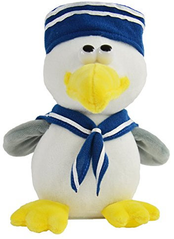 Kögler 75695 - Labertier Matrosen Möwe Malwin, ca. 22 cm groß, nachsprechendes Plüschtier mit Wiedergabefunktion, plappert alles witzig nach und bewegt sich, batteriebetrieben