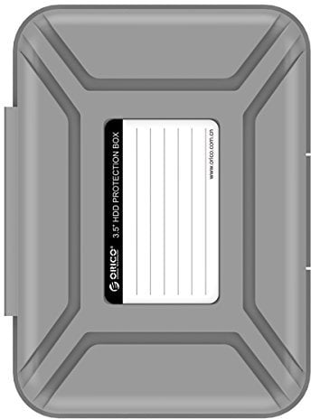 ORICO 3,5 Zoll Festplattentasche, Stapelbar und Memo HDD Schutztasche für 3.5 Zoll Festplatten, Grau