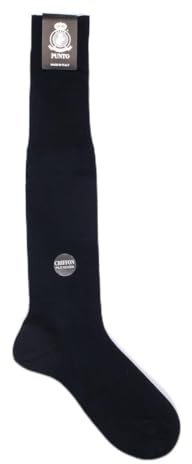 PUNTO Calzini lunghi uomo in filo di Scozia eleganti Chiffon Lungo