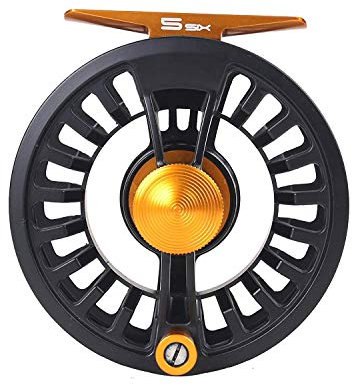 MAXIMUMCATCH Tail Fliegenrolle groß Arbor CNC bearbeitet Aluminum Teflonscheibe Legierungkörper Fliegenfischen Rolle in 5/6 7/8wt (Schwarz Rolle, 7/8wt)