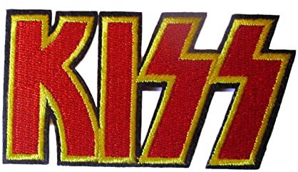 Hotrodspirit – Patch Gruppe Kiss mit roter Schrift zum Aufbügeln, Hard Rock