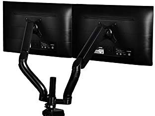 Gelid Solutions FlexMount Monitorhalter - Gasfeder Monitorhalter Tischhalter mit 2 Armen für 2 Monitore - 2 Eingebauter USB-Hub - Tragfähigkeit: 8 kg pro Arm - VESA 100/75
