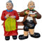 XL Premium Oma Opa auf Bank ca. 65cm Garten Deko Figur inkl. Spedition