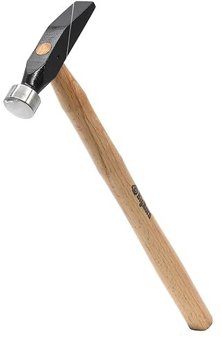 Big Horn 19874 Flat Face and Cross-Peen Goldsmith's Hammer w/Wooden Handle 11-1/2 Inch Long for Riveting Chisel Metal Forming Jewelry Making Tool