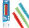 HELY ClickStraw 3er Pack Kunststoff Strohhalme Spülmaschinenfest Farb-Mix I Strohhalm waschbar 190mm lang + 8,4mm breit I Riesen Strohhalme, nachhaltig