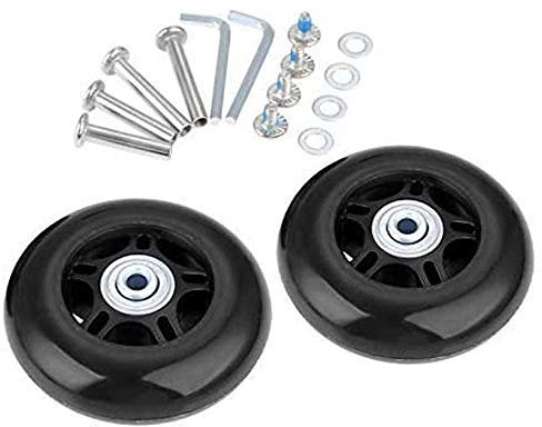 Ersatz Rollen für Koffer Gummi Rollen Räder Ersatz Wheels Rad für Trolley Samsonite Hartschalenkoffer Rollen mit kugellager Ersatzteile Reparatur Set (78*6*24mm Achsenlänge: 35mm und 40mm)