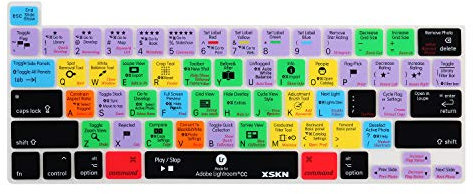 XSKN Tastaturabdeckung aus Silikon, kompatibel mit MacBook Pro 13,3 Zoll (33,8 cm), 40,6 cm, mit Touch Bar und Touch ID – A2251 A2289 A2338 M1 A2141 (US-Version, Lightroom CC)