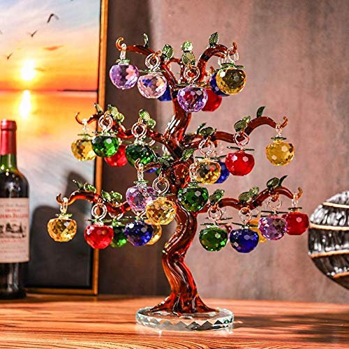 Kristall Apfelbaum Deko künstlicher Baum Kristall Apfelbaum Ornamente 36 Stück 18 Stück Hand Apfel Glas Feng Shui Handwerk Heimdekoration transparent 18 hängend