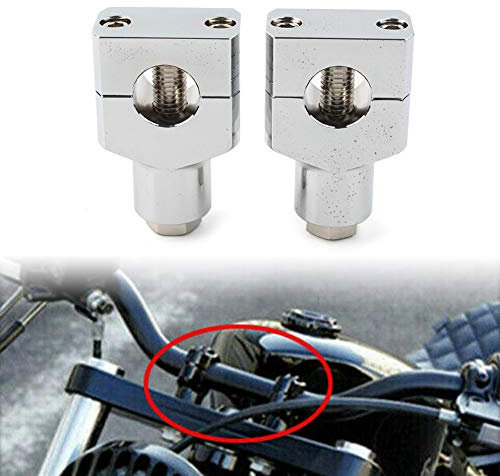 GZYF Rehausseur de guidon de moto 1 25,4 mm pour FLST FXST, Dyna FXDB FXDC FXDF FXDL, Pour XL883 XL1200, Chrome