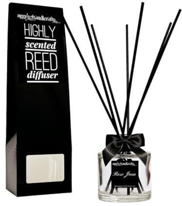 ROSE JAM Handmade Highly Scented Stylish Reed Diffuser Air Freshener for Home