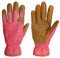 OLSON DEEPAK Leder Gartenhandschuhe für Damen Dornenfest- Arbeitshandschuhe zum Jäten, Graben, Pflanzen, Harken, Beschneiden und Gartenarbeit (Pink)