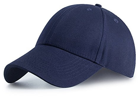 HGDGears Plain Baseball Cap Snapback for Men - Classic 6 Panel Adjustable Sport Casual Sun Visor Hat (Navy)
