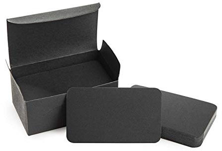 GAKA FAVOR Blanko Papier Karten Schwarzer 100 Stück Mitteilungs Leere Visitenkarten Karteikarten, Mitteilungskarte DIY Papier für Schule Home Office Party Supply (9x5.3cm)