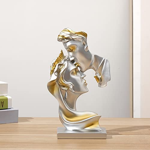 NORHOR Coppia statua creativa bacio scultura arte astratta coppia scultura arredamento casa statua resina decorazione romantica utilizzata per la decorazione della casa, matrimonio, regalo.