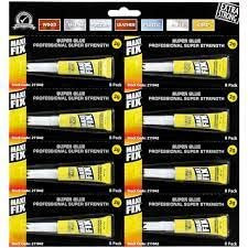 PEBBLE HUG 8 x Quick Dry Extra Strong Adhesive for Instant Repair Plastic, Rubber, Wood, Glass, Leather DIY Craft Transparent Glue, Super Sticky