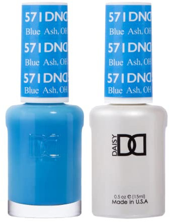 DND Gel Polish Set, Blue Collection, UV Gel Polish and Air Dry Nail Lacquer, Matching Chip-Free Polish Duo, 571 Blue Ash, 0.5 Fl Oz