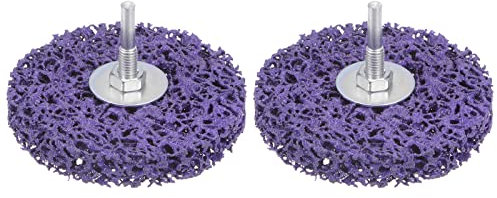 sourcing map 2pcs Paint Stripping Disc Drill Attachment 4 x 1/2 with 1/4 Shaft Strip Clean Discs for Rotary Tool Clean and Remove Paint Coating Rust, Purple