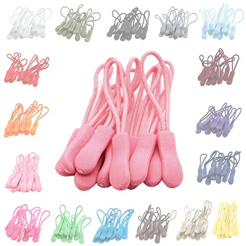 10 Zipper-Schlaufen 70 Farben Reißverschluss-Anhänger Reißverschluss-Verlängerung Pull Anhänger, Farbe:babyrosa