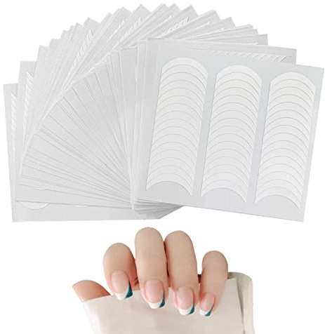 1440 pezzi (30 fogli) adesivi per nail art francesi, linea bianca per nail art francese, utilizzati per nail art fai da te
