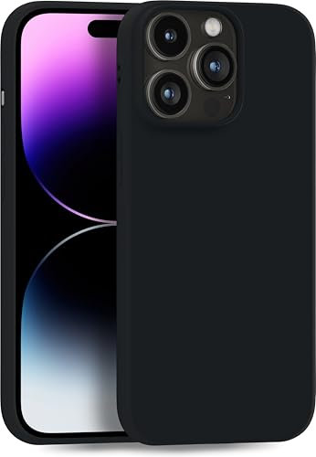 MyGadget Hülle kompatibel mit iPhone 14 Pro Max - robuste Silikon Case TPU Schutzhülle - Silikonhülle Back Cover Slim & Ultra Kratzfest - Handyhülle in Schwarz