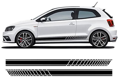 2 Stück Racing Sport Seitenstreifen Rock Aufkleber, für VW, für Golf 5 6 7 8 Scirocco Polo CC Tiguan Arteon UP Passat ID4 Taos