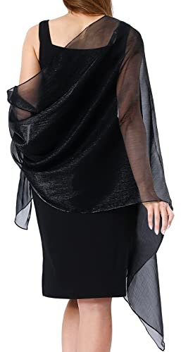 Ladiery Sheer Crepe Schals und Wraps für Abend Party, Frauen weichen Schimmer Braut Hochzeit Reise Schal
