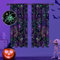 FRAMICS Halloween-Vorhänge, 160 cm lang, Schwarzlicht, Spinnennetz, Vorhänge, Verdunkelungsvorhänge für Schlafzimmer, Wohnzimmer, Skelett, Spinne, Vorhänge, Stangentasche, Fensterbehandlungen für