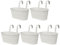 Metal Hanging Flower Pots for Railing Fence - 5 PCS White Large Hanging Planter for Balcony Metal Iron Buckets with Removable Hooks & Drainage Holes Outdoor Garden Home Decor (11 Inch)