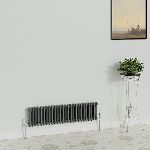 WarmeHaus Radiador tradicional antracita horizontal doble columna hierro fundido gris radiadores 300x1190mm