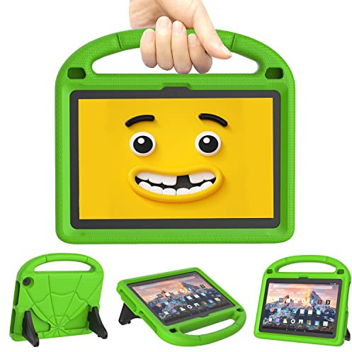 Mansiruyi Étui léger et résistant aux chocs pour tablettes 8 (uniquement 12/10e génération, 2022/2020), convient aux adultes et aux enfants, avec poignée de support, vert