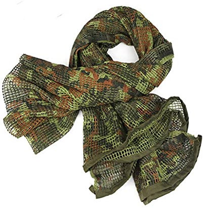Mrisata Taktische Halstücher, Woodland Camo-Schal, Wüste Outdoor-Sportarten, Taktisches Militär-Halstuch, Netznetz, Militärischer Scharfschützenschleier-Schal, Tarnschal Jagd und