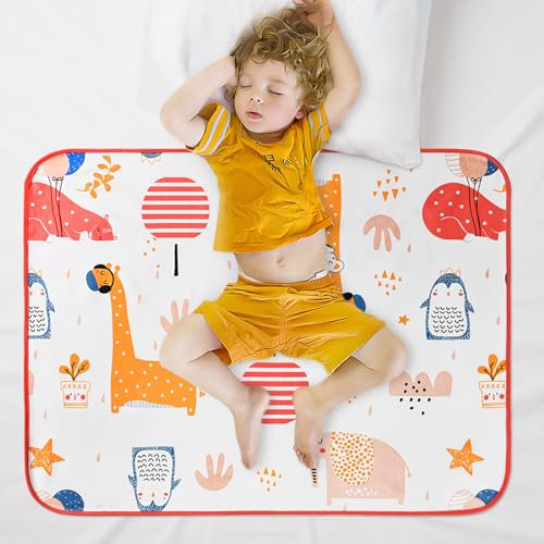 Aolso Töpfchentrainingsmatratze, Matratzenschoner Kinderbett, 70 * 90cm Bettschutz, Waschbare Bettunterlage Wasserdicht, Für Einzelbetten, Kinderbetten, Babybetten (Balloon)