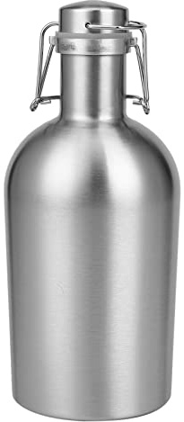 Lanlousy Bierflaschen aus Edelstahl, für selbstgebrautes , sicherer Schwingdeckel, große Kapazität, Bierflaschen für den Außenbereich, 2 l