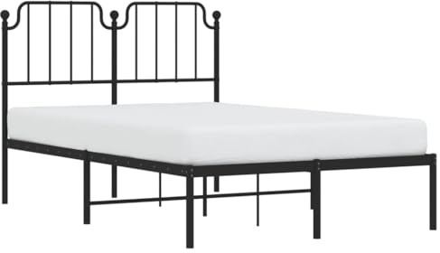 vidaXL Bettgestell mit Kopfteil Metall Schwarz 120x200 cm