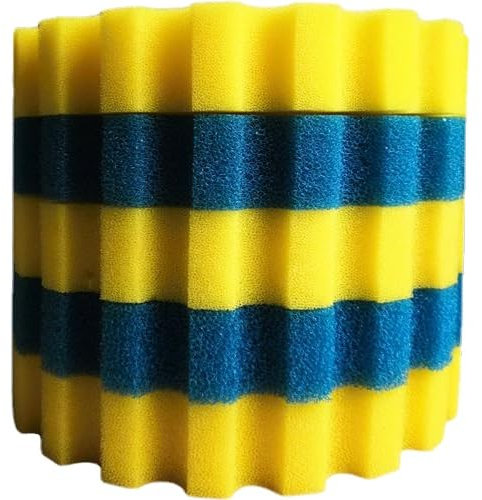 CPF-10000 Teichfilter Schwämme – Dualdichte Filterschaum für Druckteichfilter, Ersatz Filtermedium für CPF-10000 Druckteichfilter, Filtermatte Teich, Filterschwämme (3 x Gelb & 2 x Blau, Ø 26 cm)